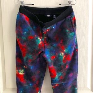 Lands End Kids Rainbow Galaxy Sherpa Fleece Lined Jogger Sweatpants XL husky